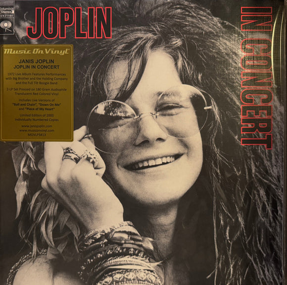 Janis Joplin- in concert, LP Vinyl, 1972/2023 Sony/Music On Vinyl Records MOVLP 3413,