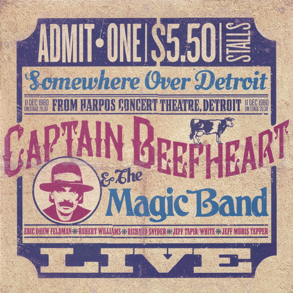 Captain Beefheart & the Magic Band- somewhere over detroit (live at harpo's concert theatre 1980), LP Vinyl, 2015 Let Them Eat Vinyl Records LETV 234 LP,