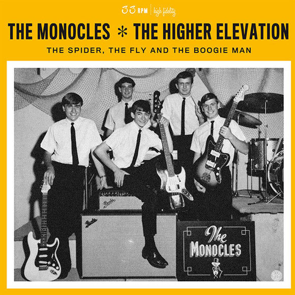 The Monocles/The Higher Elevation- the spider, the fly and the boogie man', LP Vinyl, 2015 Out Sider Records OSR 031,
