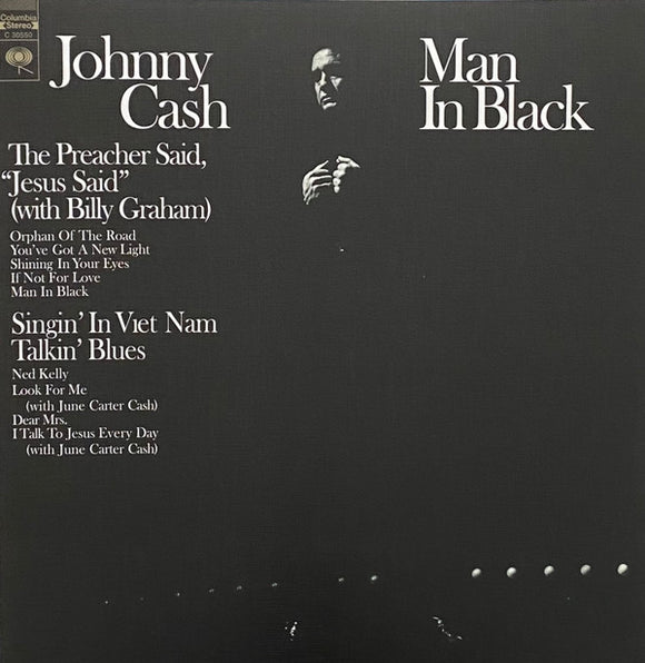 Johnny Cash- man in black, LP Vinyl, 1971/2024 Columbia Music on Vinyl Records MOVLP 3387,