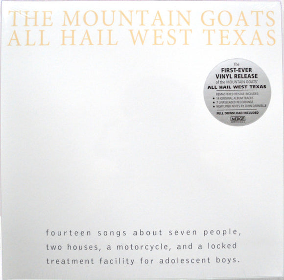 The Mountain Goats- all hall west texas, LP Vinyl, 2013 Merge Records MRG 481,