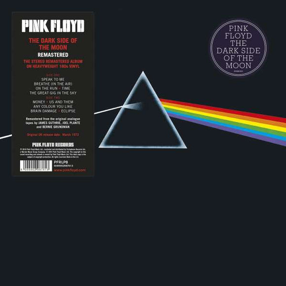 Pink Floyd- dark side of the moon, LP Vinyl, 2016 Pink Floyd Music Records PFRLP 8,